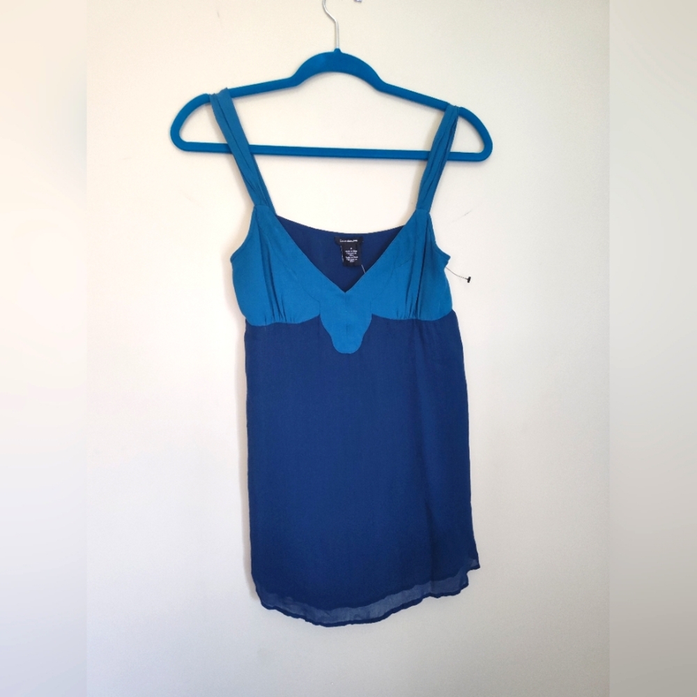 Women's Calvin Klein Jeans Y2K Style Silk Camisole Top Size M Teal Blue
